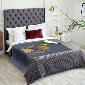 Fierce Bear Eating Cheese Throw Blanket Let's Eat Cheese Funny Sports Rivalry TS02 Print Your Wear