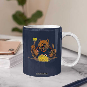 Fierce Bear Eating Cheese Coffee Mug Let's Eat Cheese Funny Sports Rivalry TS02 Print Your Wear