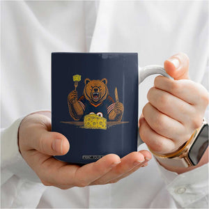 Fierce Bear Eating Cheese Coffee Mug Let's Eat Cheese Funny Sports Rivalry TS02 Print Your Wear