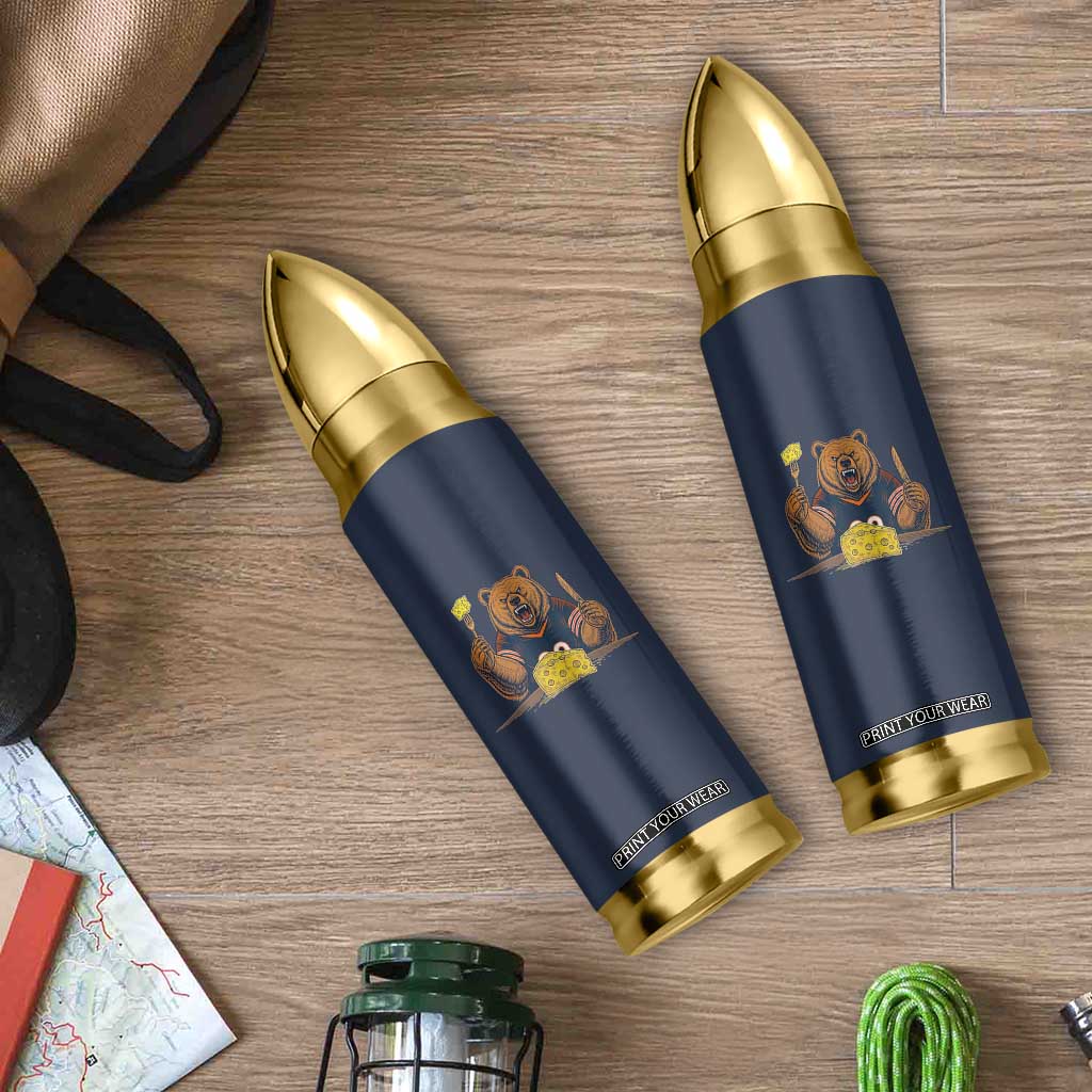 Fierce Bear Eating Cheese Bullet Tumbler Let's Eat Cheese Funny Sports Rivalry TS02 Print Your Wear