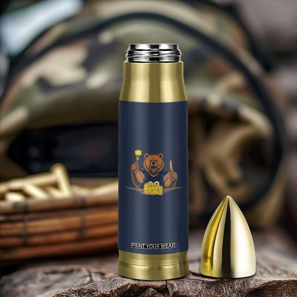 Fierce Bear Eating Cheese Bullet Tumbler Let's Eat Cheese Funny Sports Rivalry TS02 Print Your Wear