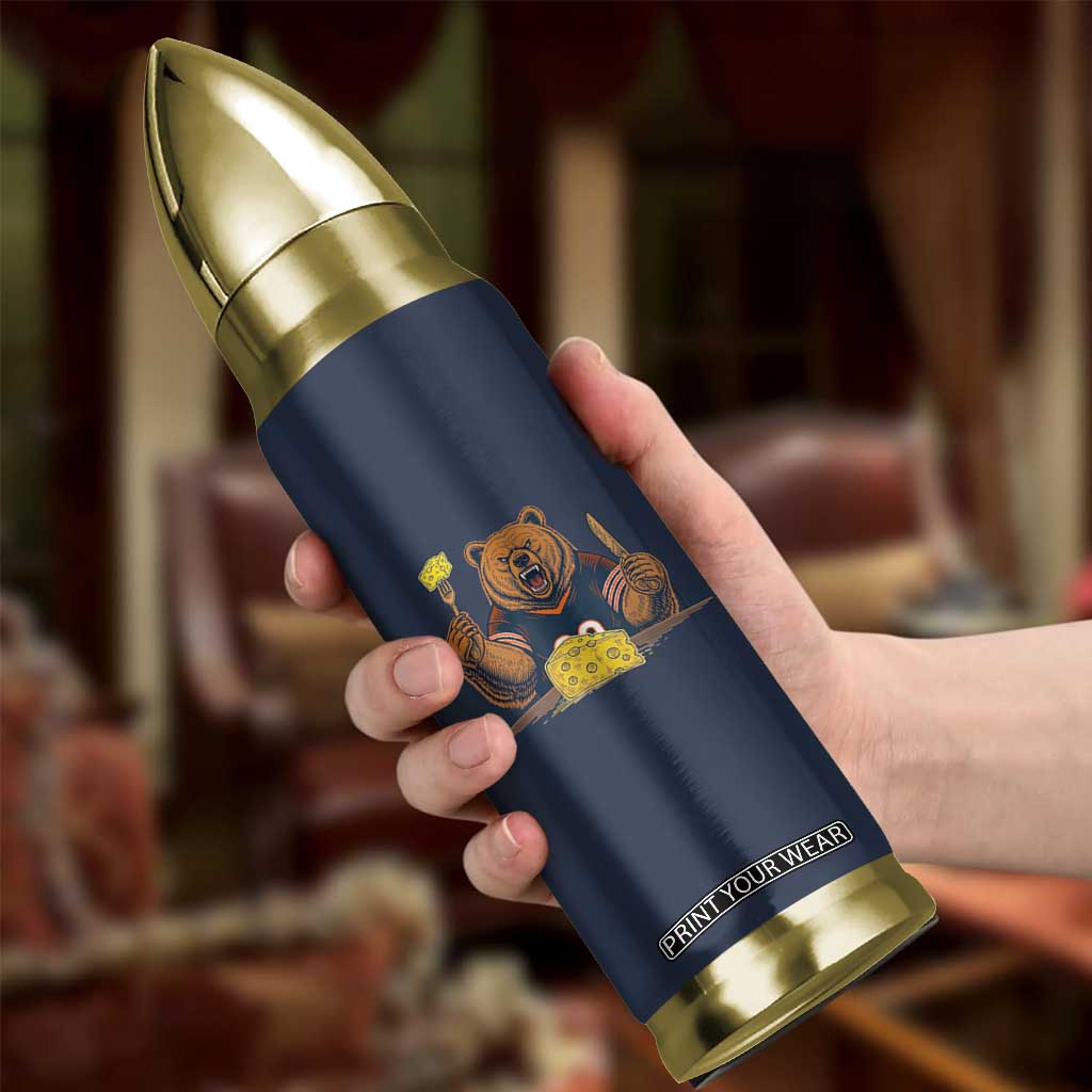 Fierce Bear Eating Cheese Bullet Tumbler Let's Eat Cheese Funny Sports Rivalry TS02 Print Your Wear