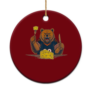 Fierce Bear Eating Cheese Ceramic Ornament Let's Eat Cheese Funny Sports Rivalry TS02 1pc Red Print Your Wear