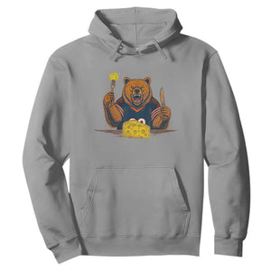Fierce Bear Eating Cheese Hoodie Let's Eat Cheese Funny Sports Rivalry TS02 Sport Gray Print Your Wear