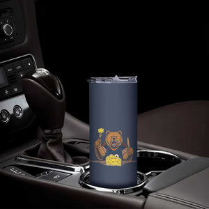 Fierce Bear Eating Cheese Skinny Tumbler Let's Eat Cheese Funny Sports Rivalry TS02 Print Your Wear