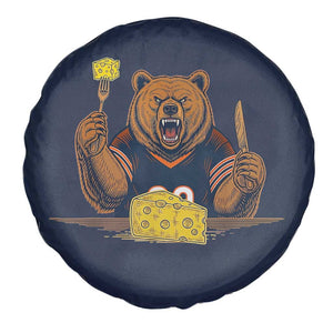 Fierce Bear Eating Cheese Spare Tire Cover Let's Eat Cheese Funny Sports Rivalry TS02 Print Your Wear