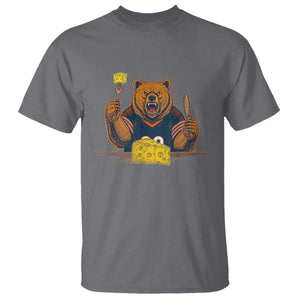 Fierce Bear Eating Cheese T Shirt Let's Eat Cheese Funny Sports Rivalry TS02 Charcoal Print Your Wear