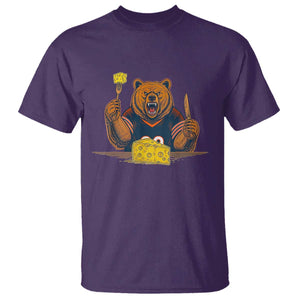 Fierce Bear Eating Cheese T Shirt Let's Eat Cheese Funny Sports Rivalry TS02 Purple Print Your Wear