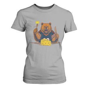 Fierce Bear Eating Cheese T Shirt For Women Let's Eat Cheese Funny Sports Rivalry TS02 Sport Gray Print Your Wear