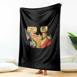 Funny George Washington and Jesus Conversation Throw Blanket Patriotic Commentary Historical Icons TS02 Print Your Wear