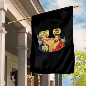 Funny George Washington and Jesus Conversation Garden Flag Patriotic Commentary Historical Icons TS02 Print Your Wear