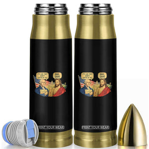 Funny George Washington and Jesus Conversation Bullet Tumbler Patriotic Commentary Historical Icons TS02 Black Print Your Wear