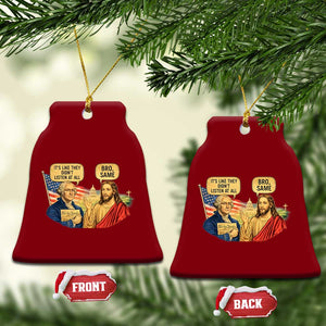 Funny George Washington and Jesus Conversation Ceramic Ornament Patriotic Commentary Historical Icons TS02 Print Your Wear