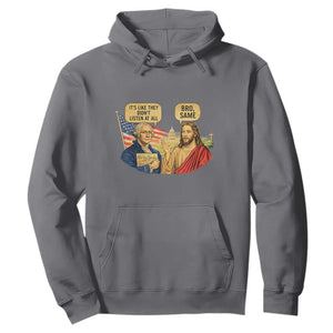Funny George Washington and Jesus Conversation Hoodie Patriotic Commentary Historical Icons TS02 Charcoal Print Your Wear