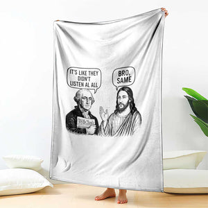 Funny George Washington and Jesus Satire Throw Blanket Political Commentary Founding Fathers and Faith TS02 Print Your Wear