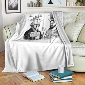 Funny George Washington and Jesus Satire Throw Blanket Political Commentary Founding Fathers and Faith TS02 Print Your Wear