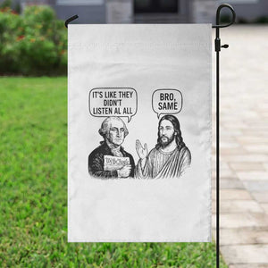 Funny George Washington and Jesus Satire Garden Flag Political Commentary Founding Fathers and Faith TS02 Print Your Wear