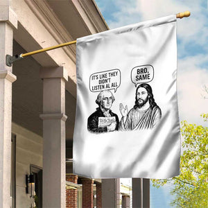 Funny George Washington and Jesus Satire Garden Flag Political Commentary Founding Fathers and Faith TS02 Print Your Wear