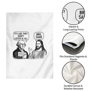 Funny George Washington and Jesus Satire Garden Flag Political Commentary Founding Fathers and Faith TS02 Print Your Wear