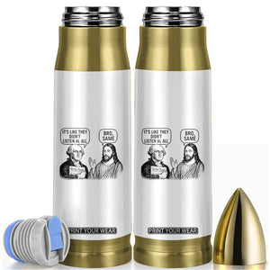 Funny George Washington and Jesus Satire Bullet Tumbler Political Commentary Founding Fathers and Faith TS02 White Print Your Wear