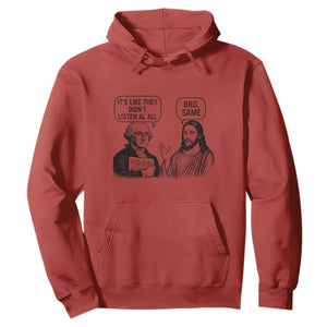 Funny George Washington and Jesus Satire Hoodie Political Commentary Founding Fathers and Faith TS02 Red Print Your Wear