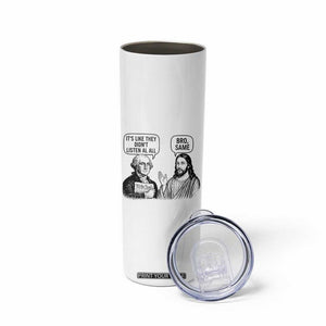 Funny George Washington and Jesus Satire Skinny Tumbler Political Commentary Founding Fathers and Faith TS02 Print Your Wear