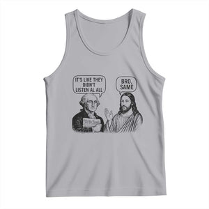 Funny George Washington and Jesus Satire Tank Top Political Commentary Founding Fathers and Faith TS02 Athletic Heather Print Your Wear