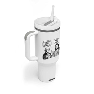 Funny George Washington and Jesus Satire Tumbler With Handle Political Commentary Founding Fathers and Faith TS02 Print Your Wear