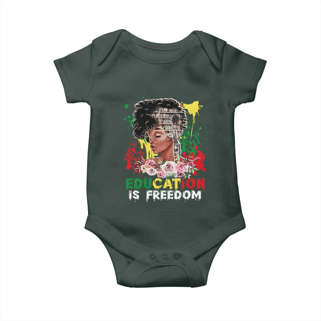 Education Is Freedom Baby Onesie Black Educated Girls African American TS02 Print Your Wear
