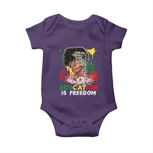 Education Is Freedom Baby Onesie Black Educated Girls African American TS02 Purple Print Your Wear