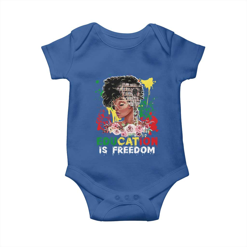 Education Is Freedom Baby Onesie Black Educated Girls African American TS02 Royal Blue Print Your Wear