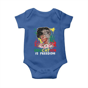 Education Is Freedom Baby Onesie Black Educated Girls African American TS02 Royal Blue Print Your Wear