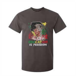 Education Is Freedom T Shirt For Kid Black Educated Girls African American TS02 Dark Chocolate Print Your Wear