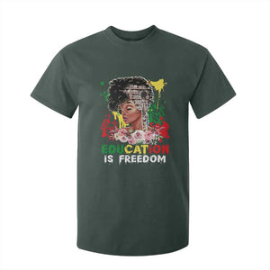Education Is Freedom T Shirt For Kid Black Educated Girls African American TS02 Dark Forest Green Print Your Wear
