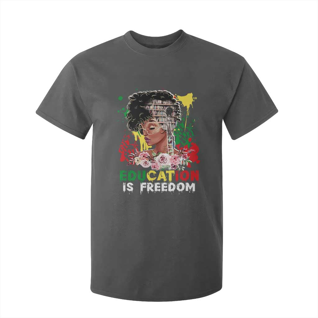 Education Is Freedom T Shirt For Kid Black Educated Girls African American TS02 Dark Heather Print Your Wear