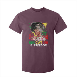 Education Is Freedom T Shirt For Kid Black Educated Girls African American TS02 Maroon Print Your Wear