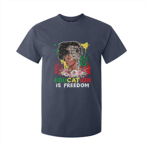 Education Is Freedom T Shirt For Kid Black Educated Girls African American TS02 Navy Print Your Wear