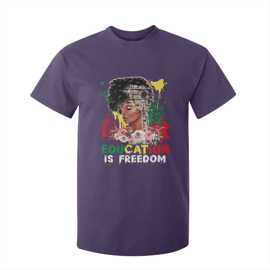 Education Is Freedom T Shirt For Kid Black Educated Girls African American TS02 Purple Print Your Wear