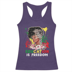 Education Is Freedom Racerback Tank Top Black Educated Girls African American TS02 Purple Print Your Wear