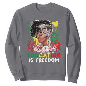 Black History Month Sweatshirt Black Educated African American Pride Women TS02 Charcoal Printyourwear