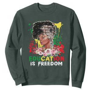 Black History Month Sweatshirt Black Educated African American Pride Women TS02 Dark Forest Green Printyourwear