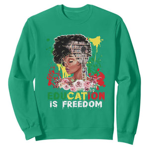Black History Month Sweatshirt Black Educated African American Pride Women TS02 Irish Green Printyourwear