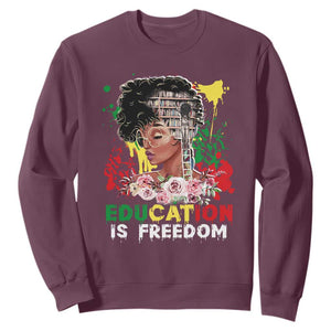 Black History Month Sweatshirt Black Educated African American Pride Women TS02 Maroon Printyourwear