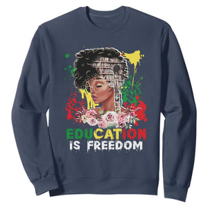 Black History Month Sweatshirt Black Educated African American Pride Women TS02 Navy Printyourwear
