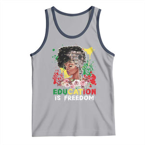 Education Is Freedom Tank Top Black Educated Girls African American TS02 Athletic Heather Navy Print Your Wear