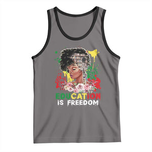Education Is Freedom Tank Top Black Educated Girls African American TS02 Deep Heather Black Print Your Wear