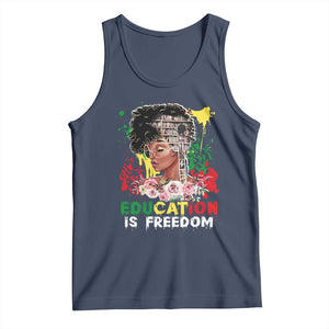 Education Is Freedom Tank Top Black Educated Girls African American TS02 Navy Print Your Wear