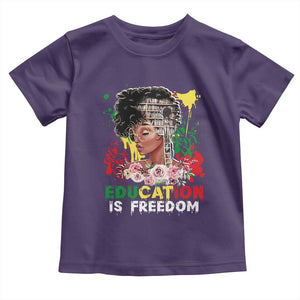 Education Is Freedom Toddler T Shirt Black Educated Girls African American TS02 Purple Print Your Wear