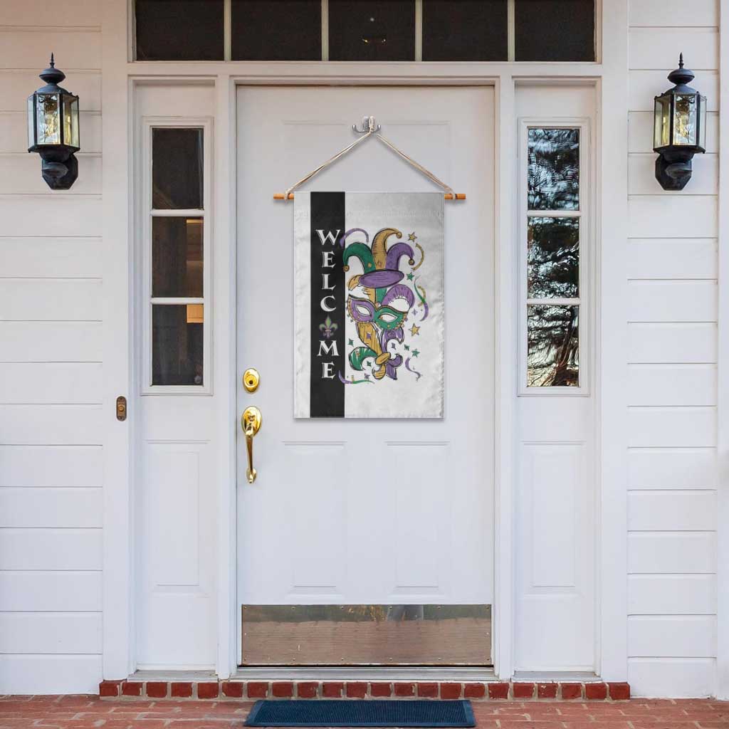 Mardi Gras Welcome Garden Flag Jester Mask Fleur de Lis Carnival Outdoor Holiday Decorration TS02 Print Your Wear