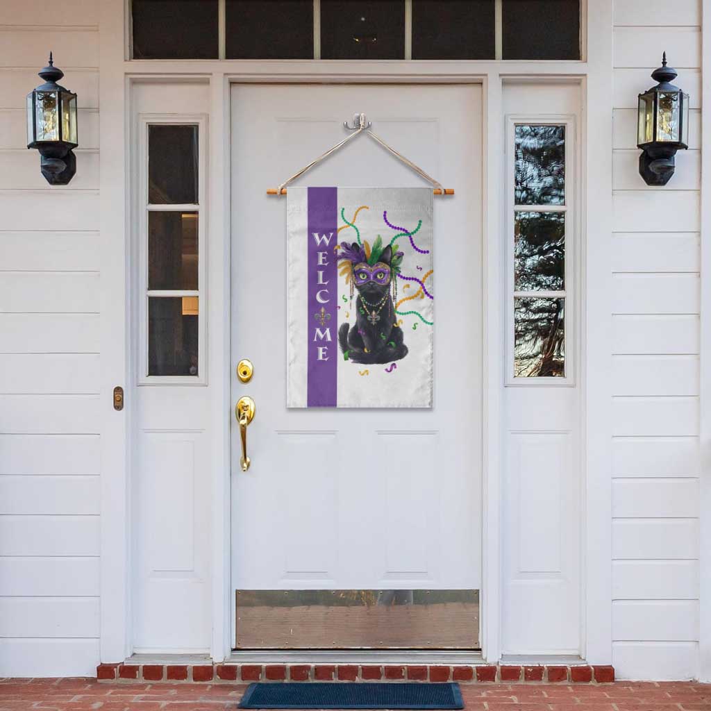 Black Cat Mardi Gras Welcome Garden Flag New Orleans Carnival Yard Decoration TS02 Print Your Wear